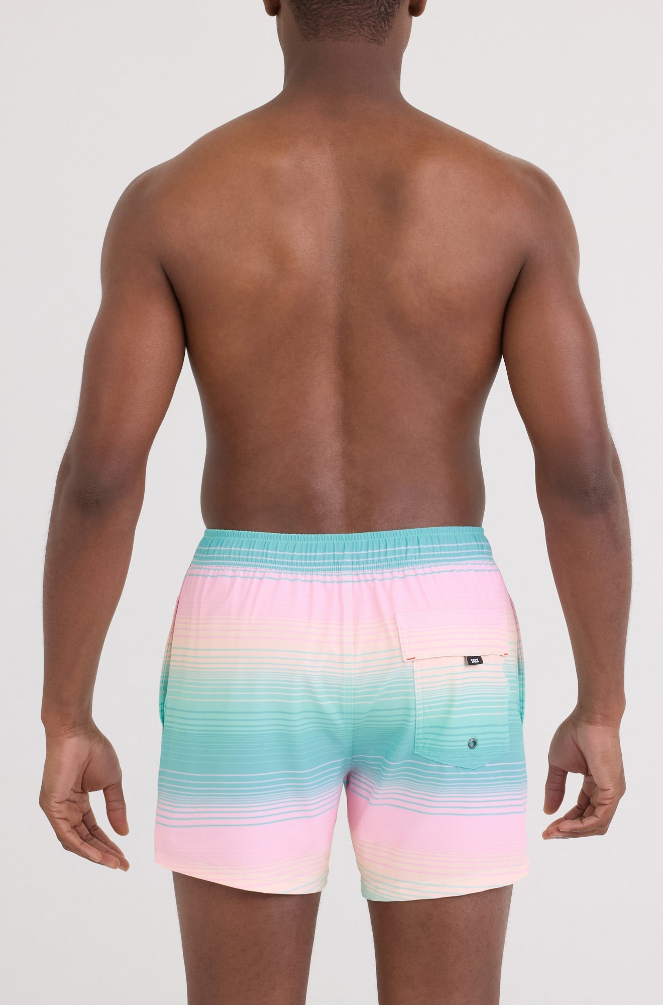 Maillot short pour homme par Saxx | SXSW03L Rayures Brumeuses Aqua | Machemise.ca, vêtements mode pour hommes