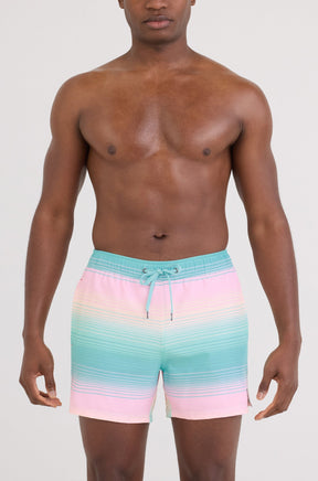Maillot short pour homme par Saxx | SXSW03L Rayures Brumeuses Aqua | Machemise.ca, vêtements mode pour hommes