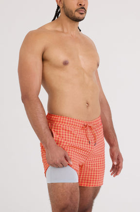 Maillot short pour homme par Saxx | SXSW03L Vichy Pêche | Machemise.ca, vêtements mode pour hommes
