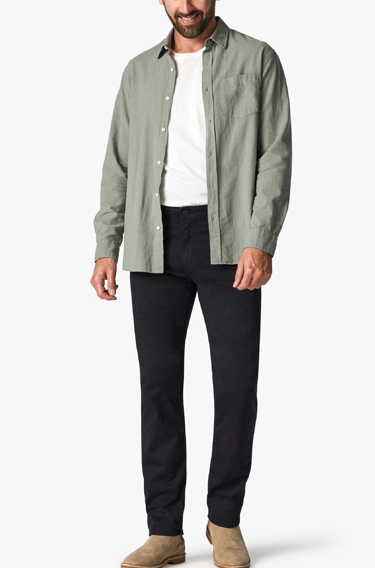 Pantalon pour homme par 34 Heritage | Courage/H0031018613 Sergé Noir/Black Twill | Machemise.ca, vêtements mode pour hommes