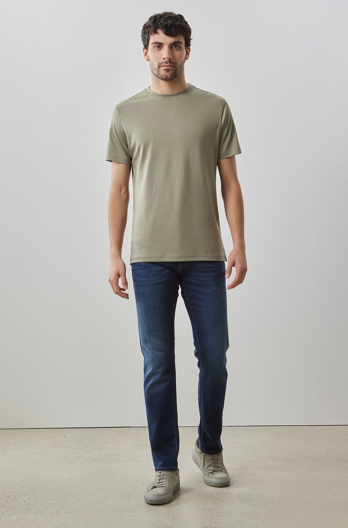 T-Shirt col rond pour homme par Robert Barakett | Georgia 23336 Olive Pastel | Machemise.ca, vêtements mode pour hommes