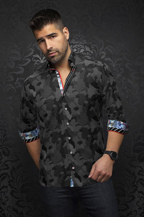 Chemise manches longues en Knit pour homme par Au Noir | ABRAHAM Noir | Machemise.ca, inventaire complet de la marque Au Noir