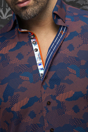 Chemise manches longues en Knit pour homme par Au Noir | ABRAHAM Marine Orange | Machemise.ca, inventaire complet de la marque Au Noir