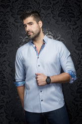 Chemise manches longues pour homme par Au Noir | ADJANI Bleu Clair | Machemise.ca, inventaire complet de la marque Au Noir