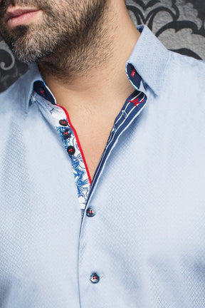 Chemise manches longues pour homme par Au Noir | ADJANI Bleu Clair | Machemise.ca, inventaire complet de la marque Au Noir