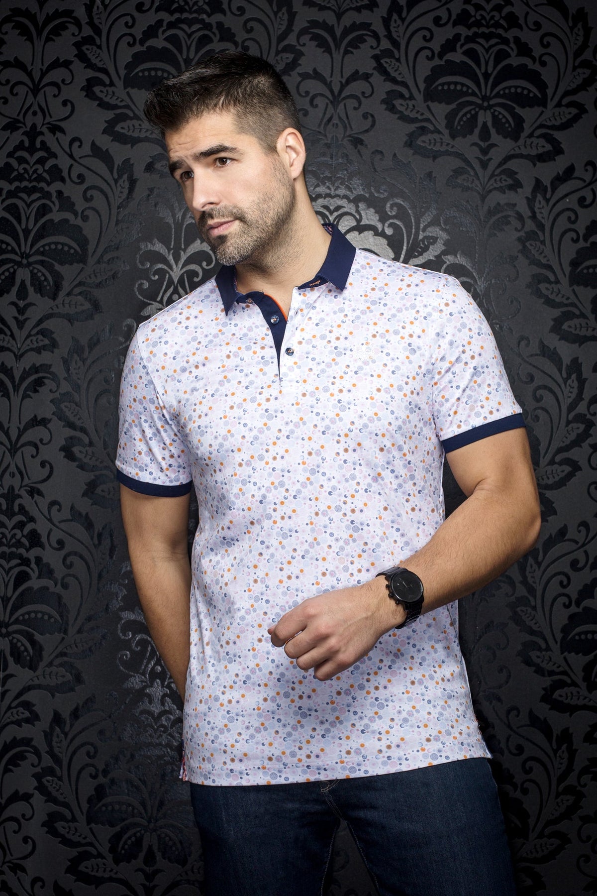 Polo pour homme par Au Noir | ADONIS Blanc Rose | Machemise.ca, inventaire complet de la marque Au Noir