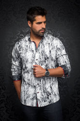 Chemise manches longues pour homme par Au Noir | ALBANY Noir Blanc/white black | Machemise.ca, inventaire complet de la marque Au Noir