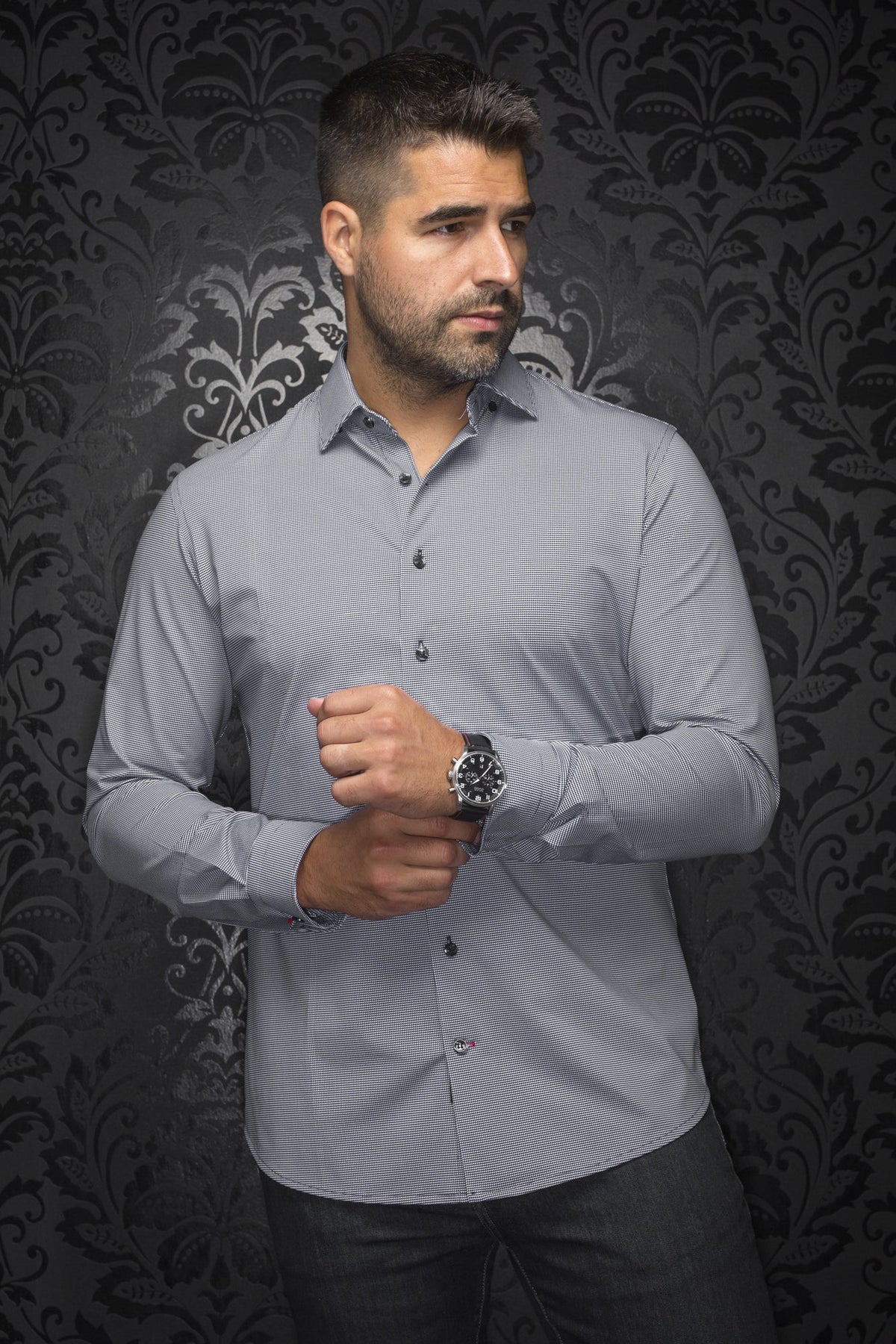 Chemise manches longues en Knit pour homme par Au Noir | ALEXANDER PDP Noir | Machemise.ca, inventaire complet de la marque Au Noir