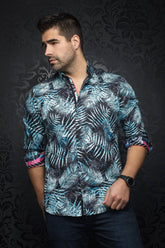 Chemise manches longues pour homme par Au Noir | ARECA turquoise | Machemise.ca, inventaire complet de la marque Au Noir