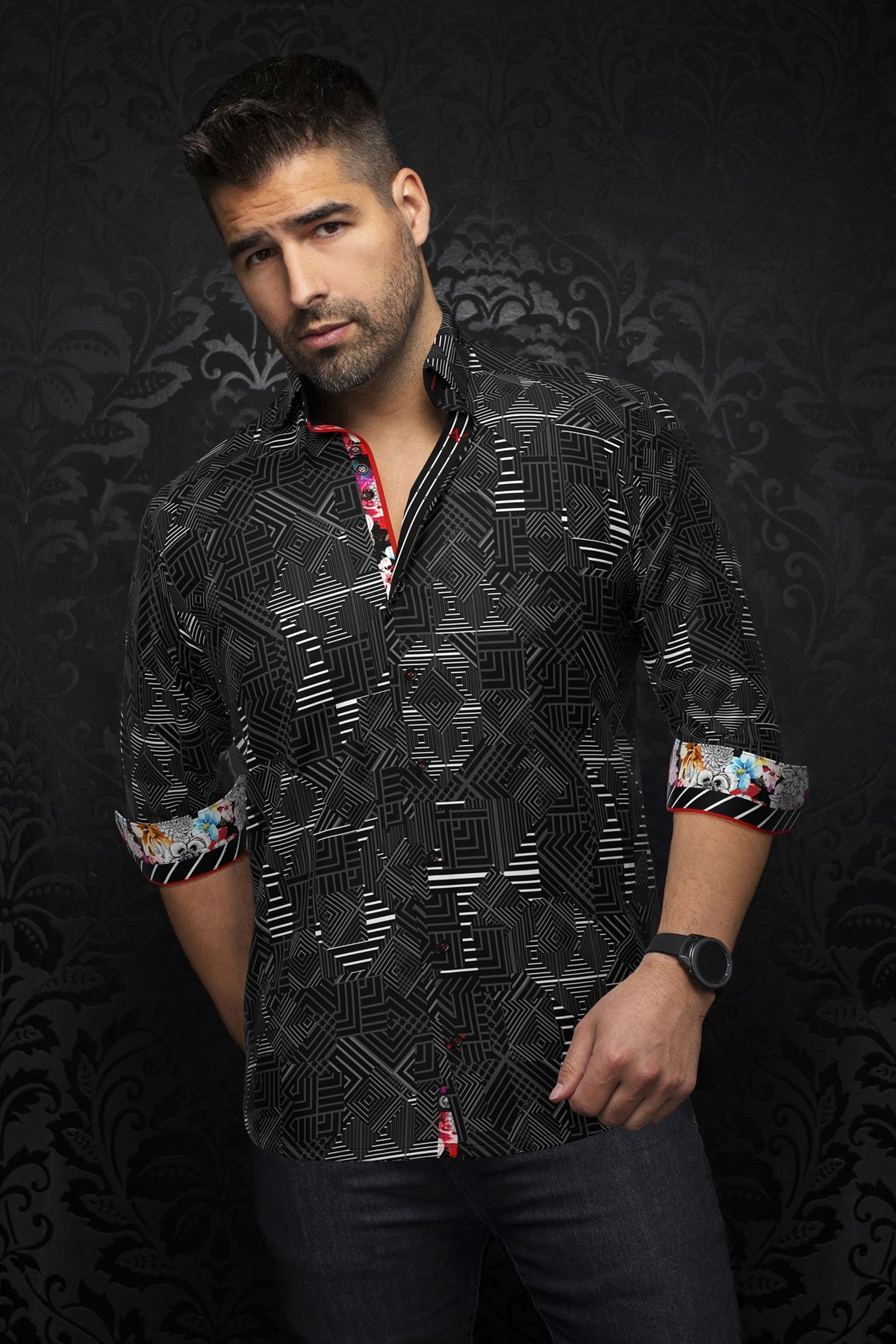 Chemise manches longues pour homme par Au Noir | ARIENZO Noir | Machemise.ca, inventaire complet de la marque Au Noir