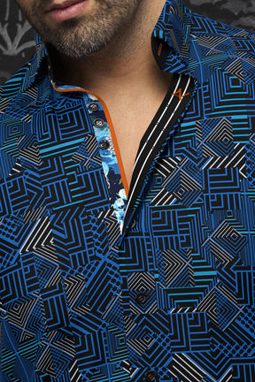 Chemise manches longues pour homme par Au Noir | ARIENZO Bleu | Machemise.ca, inventaire complet de la marque Au Noir