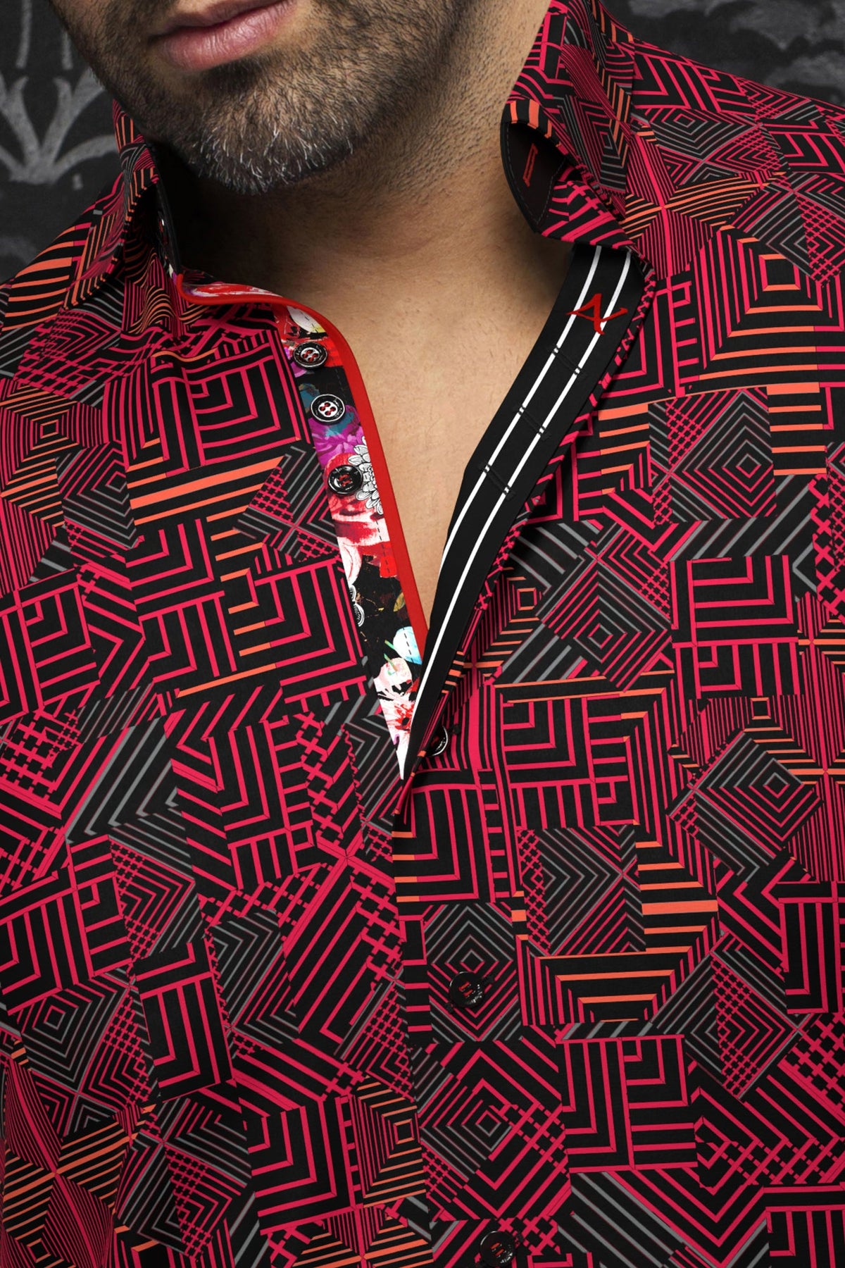 Chemise manches longues pour homme par Au Noir | ARIENZO Rouge | Machemise.ca, inventaire complet de la marque Au Noir