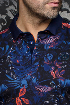 Polo pour homme par Au Noir | AURIOL Marine Orange | Machemise.ca, inventaire complet de la marque Au Noir