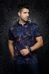 Polo pour homme par Au Noir | AURIOL Marine Orange | Machemise.ca, inventaire complet de la marque Au Noir