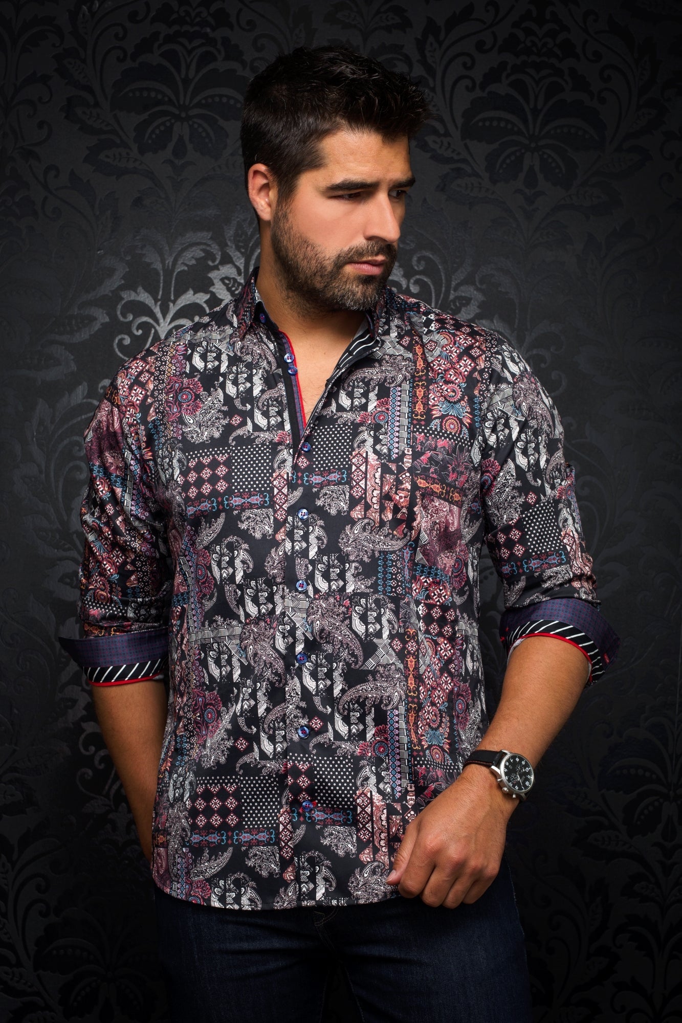 Chemise manches longues en Knit pour homme par Au Noir | BORNEO Multi/multi | Machemise.ca, inventaire complet de la marque Au Noir