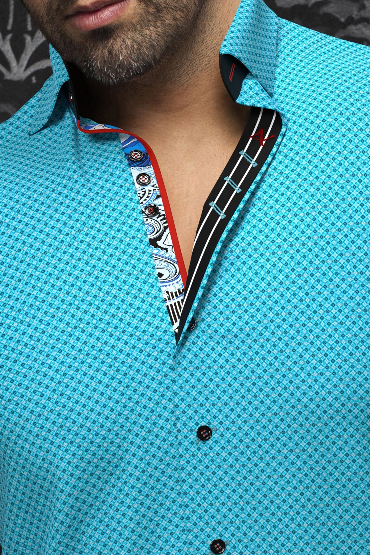 Chemise manches courtes pour homme par Au Noir | BOTERO(SS) Turquoise | Machemise.ca, inventaire complet de la marque Au Noir