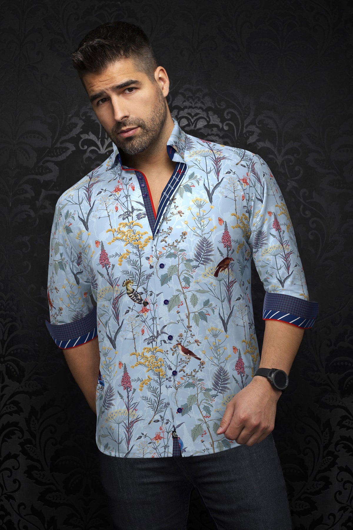 Chemise manches longues pour homme par Au Noir | BRASI Bleu Clair | Machemise.ca, inventaire complet de la marque Au Noir