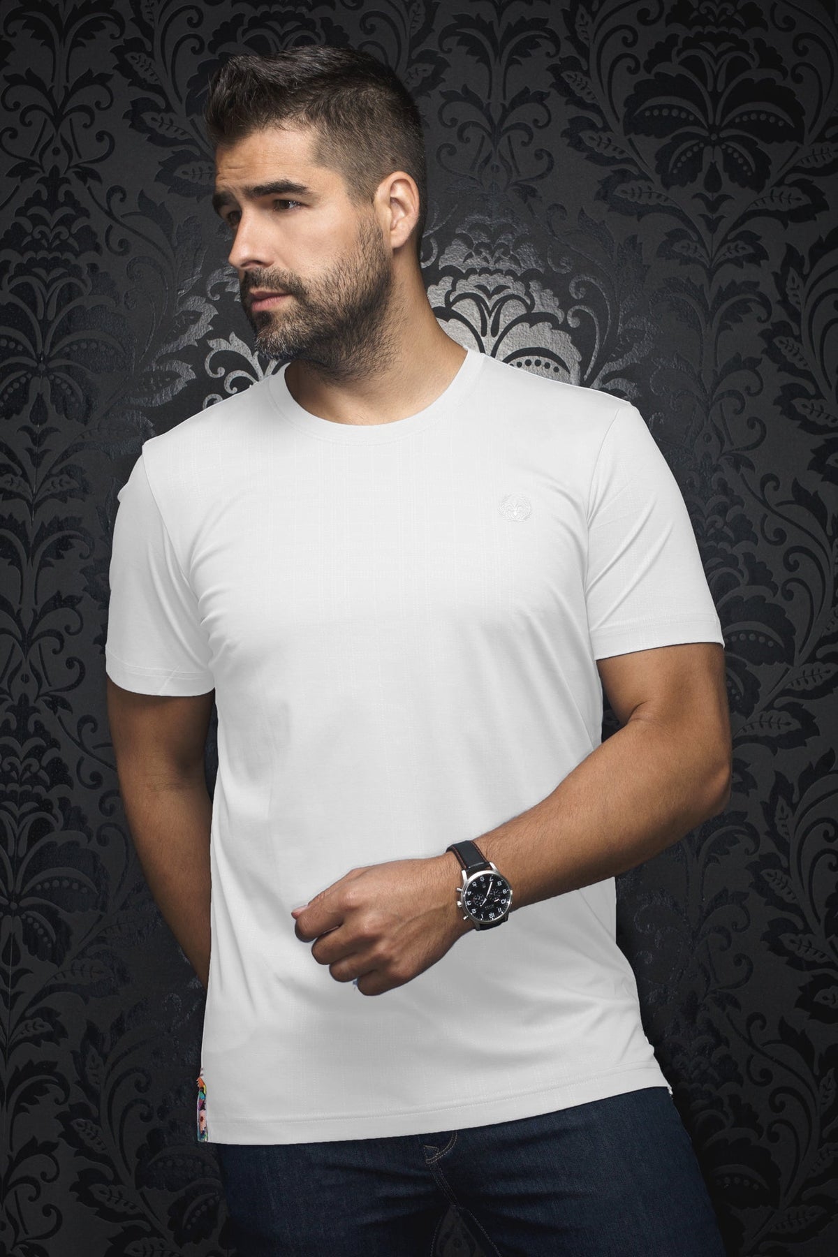 T-Shirt pour homme par Au Blanc | C-MICHAEL-VARENNA Blanc | Machemise.ca, inventaire complet de la marque Au Blanc
