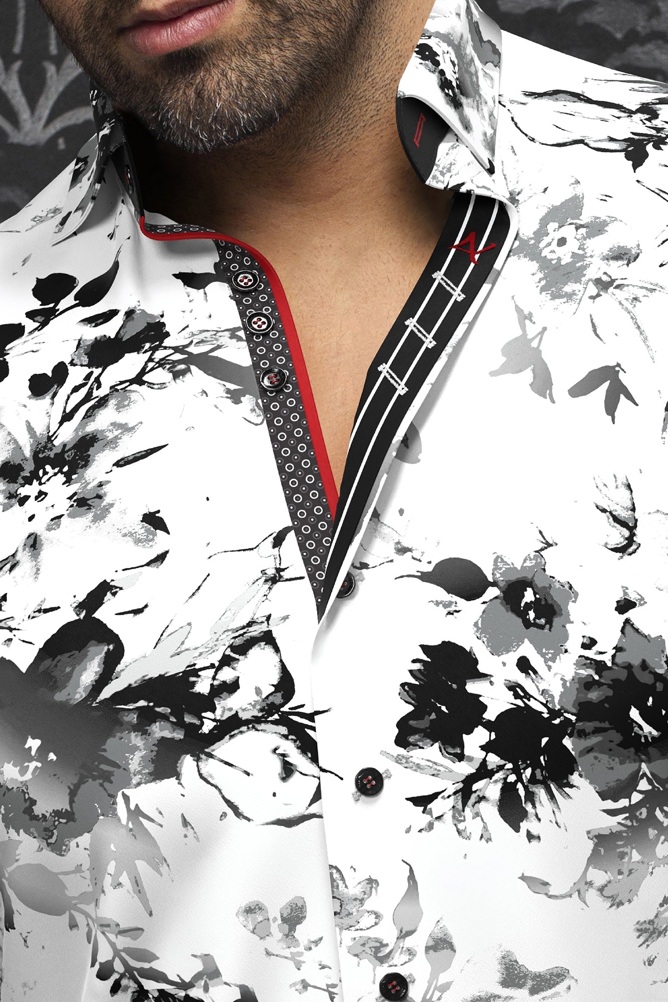 Chemise manches longues en Knit pour homme par Au Noir | CAMBRIA Blanc Noir | Machemise.ca, inventaire complet de la marque Au Noir