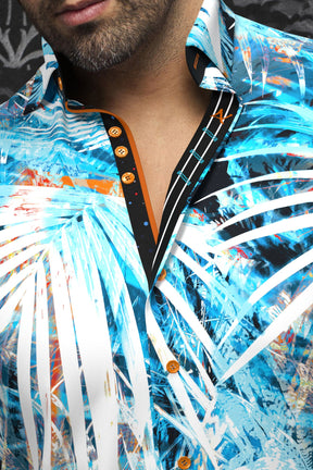 Chemise manches courtes en Knit pour homme par Au Noir | CAMERON(SS) Turquoise | Machemise.ca, inventaire complet de la marque Au Noir