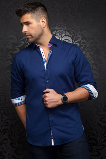 Chemise manches longues pour homme par Au Noir | CAREY new blue | Machemise.ca, inventaire complet de la marque Au Noir