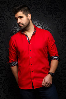 Chemise manches longues pour homme par Au Noir | CAREY red | Machemise.ca, inventaire complet de la marque Au Noir
