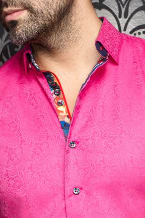 Chemise manches courtes pour homme par Au Noir | DONIZETTI(SS) Fuchsia | Machemise.ca, inventaire complet de la marque Au Noir