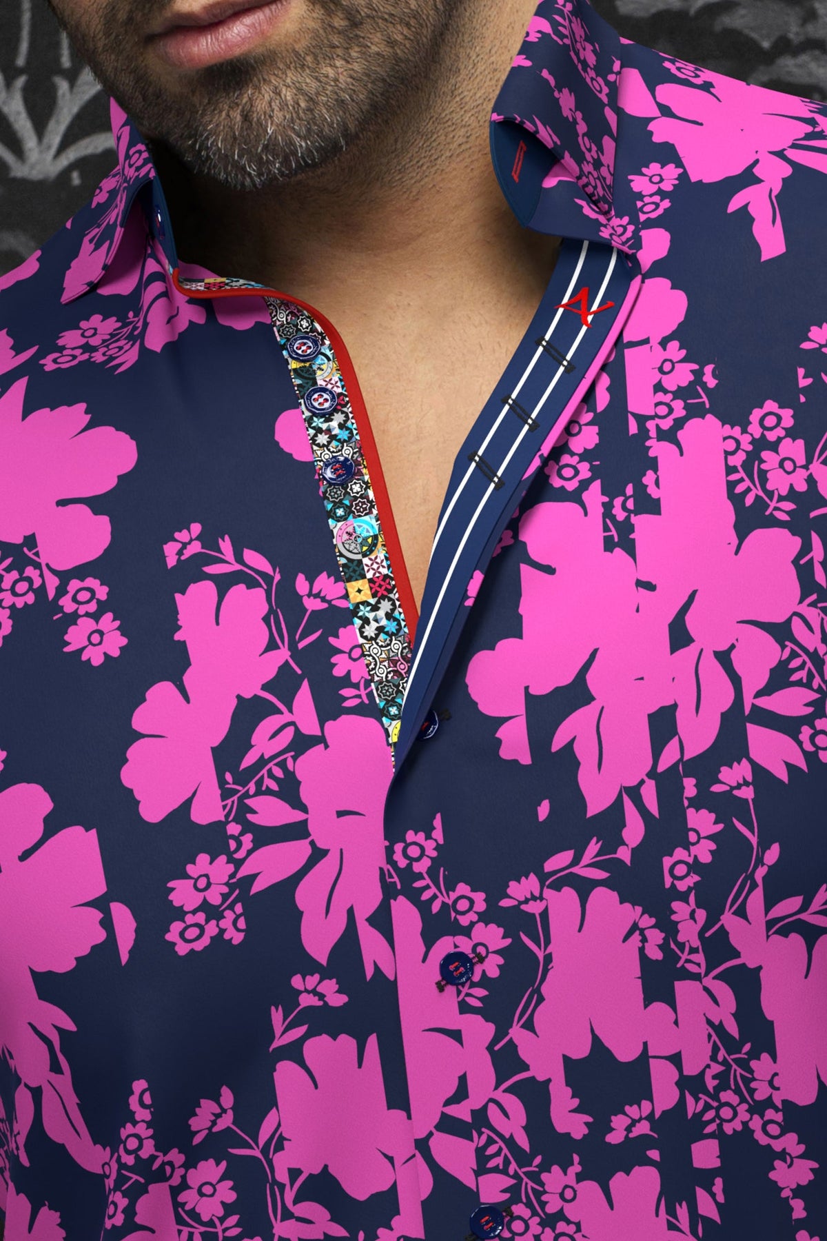 Chemise manches courtes pour homme par Au Noir | DORIOT(SS) Fuchsia | Machemise.ca, inventaire complet de la marque Au Noir