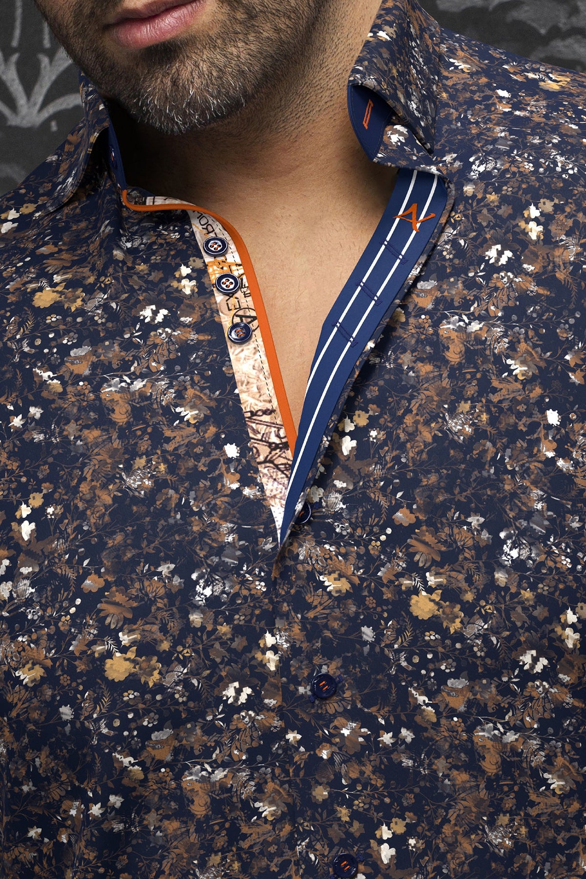 Chemise manches longues en Knit pour homme par Au Noir | ELIADE Marine Tabac | Machemise.ca, inventaire complet de la marque Au Noir