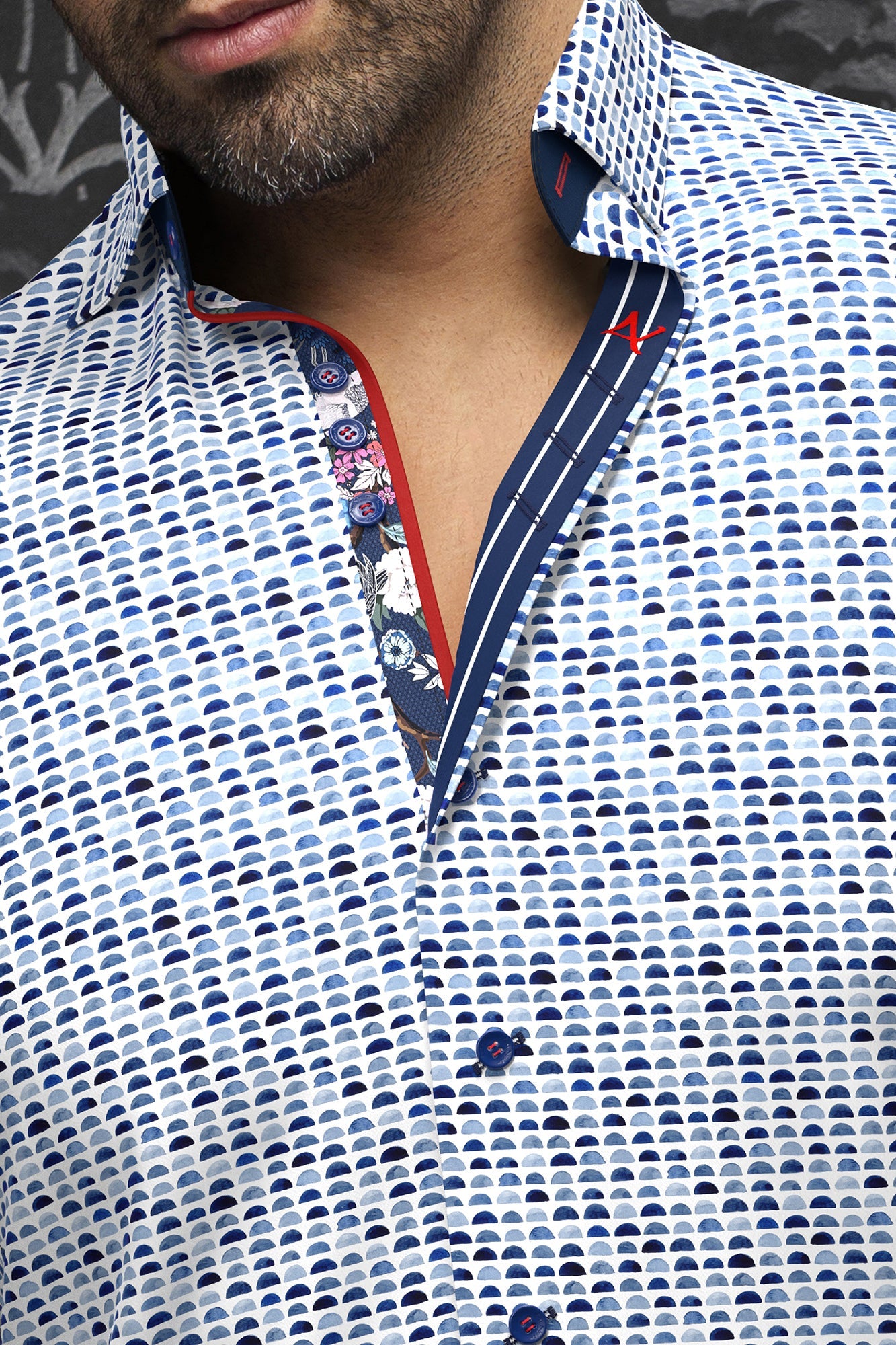 Chemise manches longues pour homme par Au Noir | ESCALA Blanc Bleu | Machemise.ca, inventaire complet de la marque Au Noir