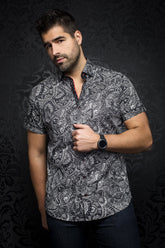 Chemise manches courtes en Knit pour homme par Au Noir | ESPINOZA (SS) white black | Machemise.ca, inventaire complet de la marque Au Noir