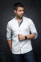 Chemise manches longues pour homme par Au Noir | GIAN FRANCO white blue | Machemise.ca, inventaire complet de la marque Au Noir