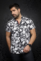 Chemise manches courtes pour homme par Au Noir | GIODEL (SS) white black | Machemise.ca, inventaire complet de la marque Au Noir