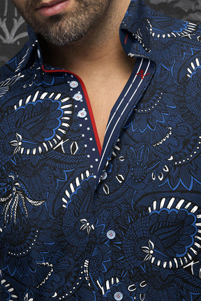Chemise manches longues en Knit pour homme par Au Noir | KAHLO Marine | Machemise.ca, inventaire complet de la marque Au Noir