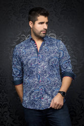 Chemise manches longues en Knit pour homme par Au Noir | KAHLO sky blue | Machemise.ca, inventaire complet de la marque Au Noir