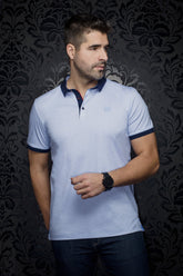 Polo pour homme par Au Noir | LINDELL Bleu Clair | Machemise.ca, inventaire complet de la marque Au Noir