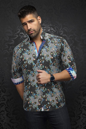 Chemise manches longues pour homme par Au Noir | LINERO Noire Sarcelle | Machemise.ca, inventaire complet de la marque Au Noir
