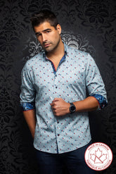 Chemise manches longues fabriquée au Canada par Au Noir - MASCARADOS light blue - Machemise.ca , Inventaire complet de la marque Au Noir