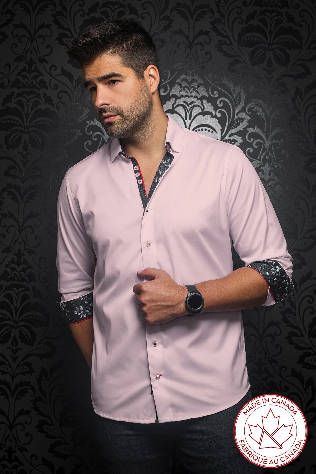 Chemise manches longues en Knit pour homme par Au Noir | MC QUEEN Rose | Machemise.ca, inventaire complet de la marque Au Noir