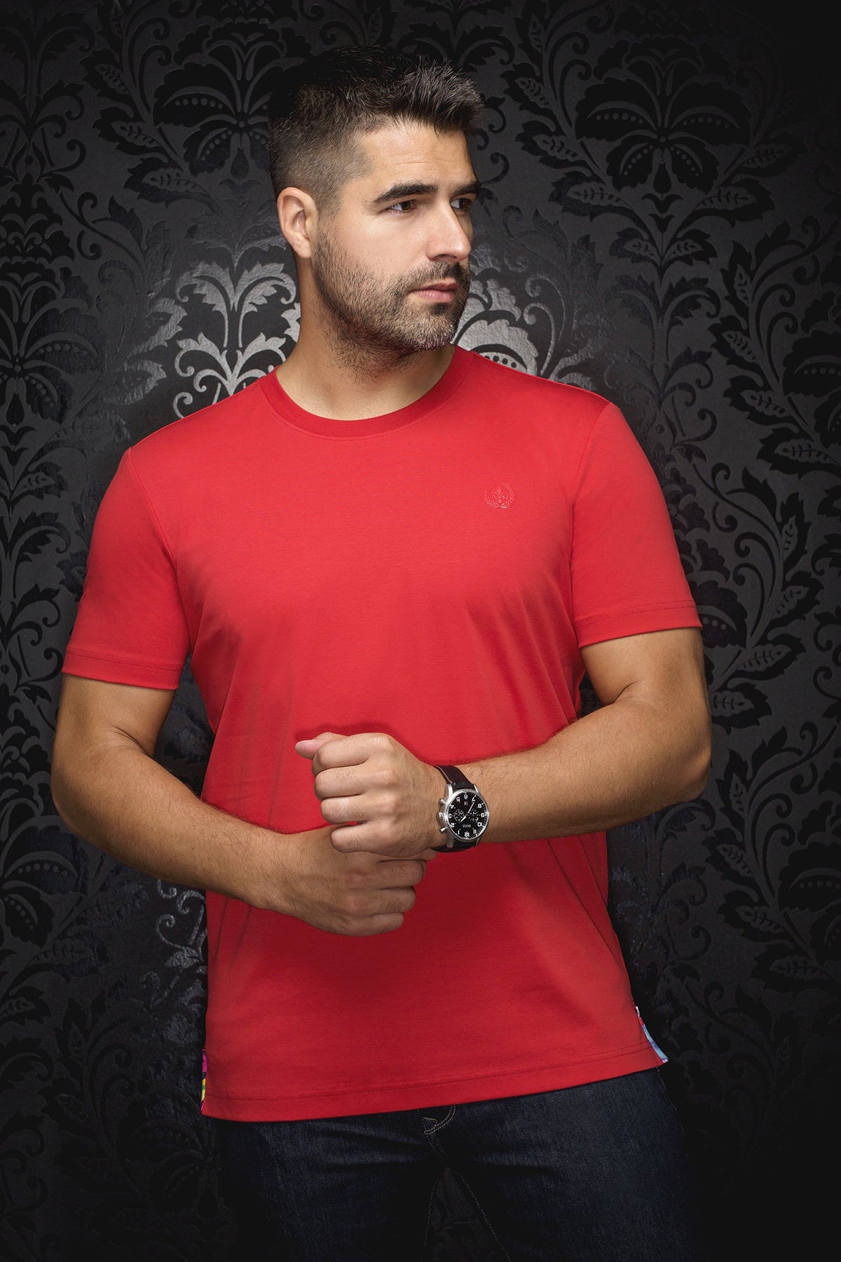 T-Shirt  pour homme par Au Noir | C-MICHAEL Rouge | Machemise.ca, inventaire complet de la marque Au Noir