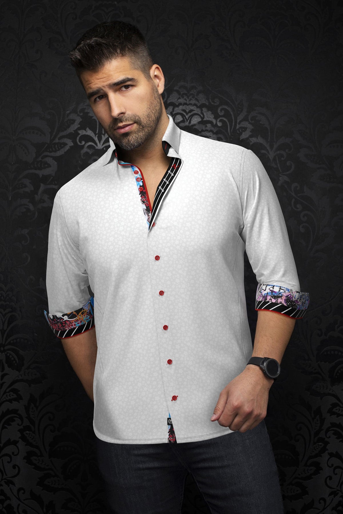 Chemise manches longues pour homme par Au Noir | MINORI Blanc | Machemise.ca, inventaire complet de la marque Au Noir