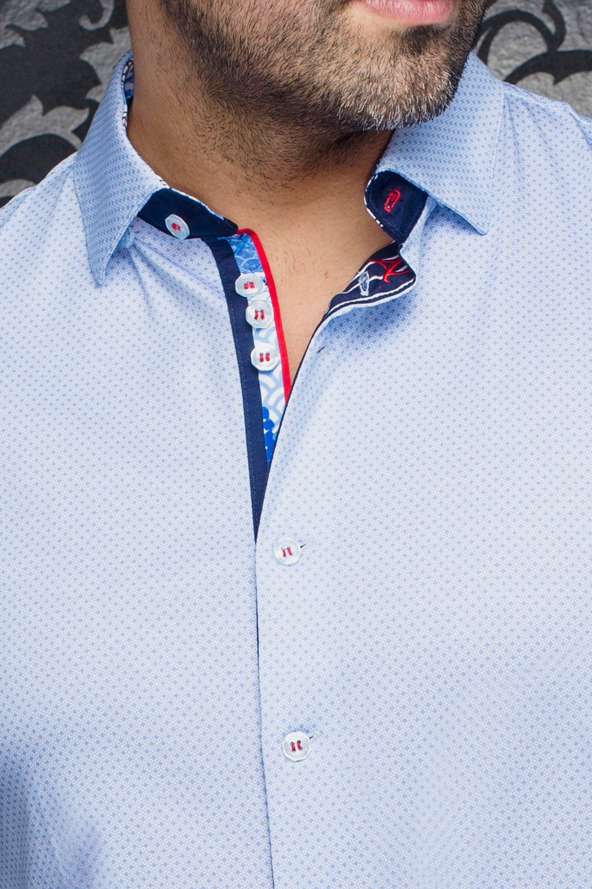 Chemise manches longues en Knit pour homme par Au Noir | MIRON Bleu Clair | Machemise.ca, inventaire complet de la marque Au Noir