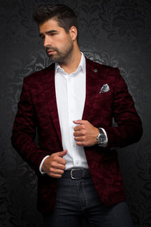 Veston pour homme par Au Noir | MURPHY Bourgogne/burgundy | Machemise.ca, inventaire complet de la marque Au Noir