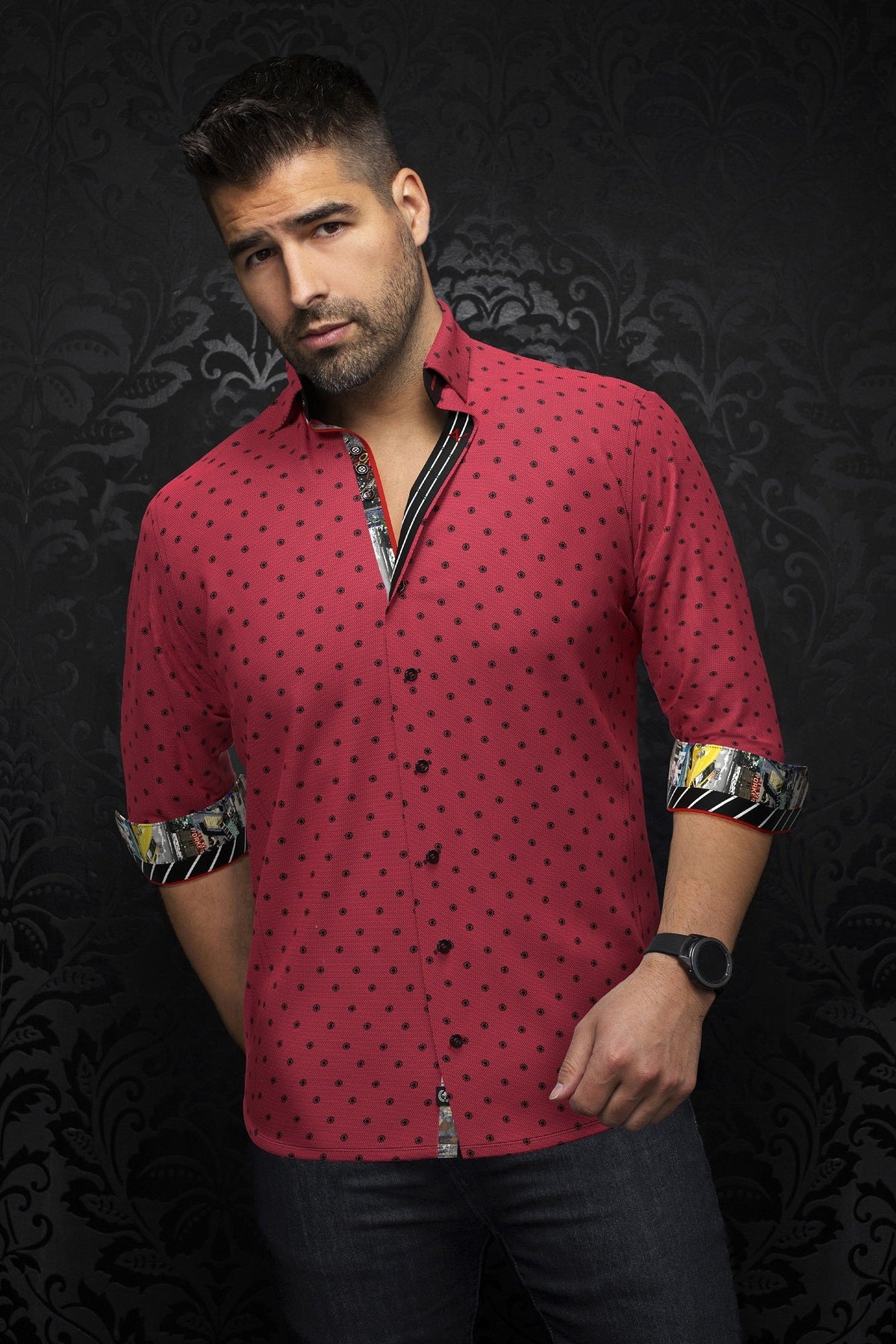 Chemise manches longues pour homme par Au Noir | NEUMANN Rouge | Machemise.ca, inventaire complet de la marque Au Noir
