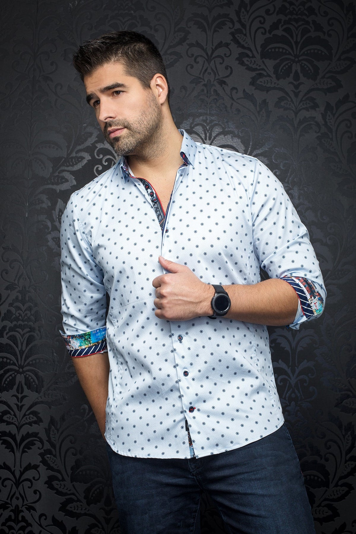 Chemise manches longues pour homme par Au Noir | NEUMANN light blue | Machemise.ca, inventaire complet de la marque Au Noir