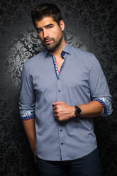 Chemise manches longues en Knit Au Noir - O'CONNOR WHITE NAVY - Machemise.ca, Inventaire complet de la marque Au Noir