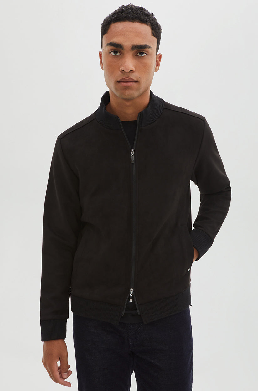 Veste en faux suede pour homme par Robert Barakett | LACHINE RB12046 Night | machemise.ca, vêtements mode pour homme