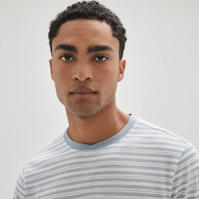 T-Shirt barré pour homme par Robert Barakett | RB31098/Wader Bleu/Blue| Machemise.ca, vêtements mode pour hommes