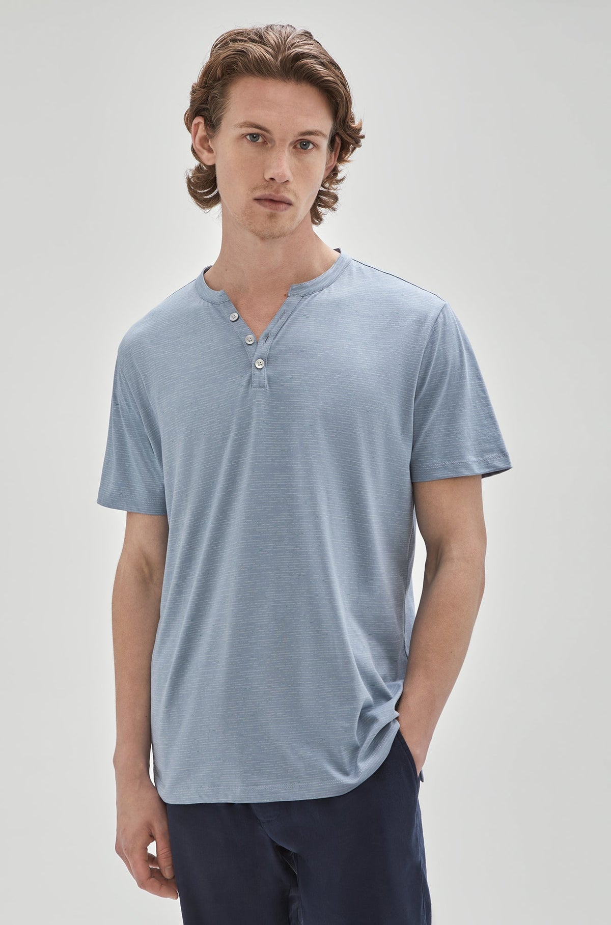 T-Shirt col y pour homme par Robert Barakett | RB31100/Francis Bleu/Blue| Machemise.ca, vêtements mode pour hommes