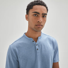 T-Shirt col y pour homme par Robert Barakett | RB31108/Gladwin Bleu/Blue| Machemise.ca, vêtements mode pour hommes